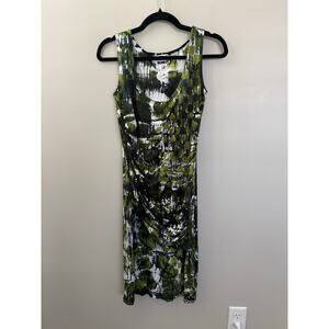 Heyne Bogut Sleeveless Ruched Dress in Green Dip Dye SZ 3 / US M